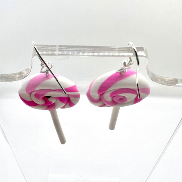 Lollipop Swirl Earrings - Sucker Earrings - Summer Earrings - Candy Earrings - Picture 6 of 8
